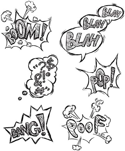 Stampers Anonymous Tim Holtz Cling Rubber Stamp Set, 7" by 8.5", Crazy Thoughts