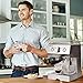 BOWUTTD Espresso Machine Coffee Maker, 1.25L Coffee Machine,Cappuccino, Latte, Moka and Espresso Maker with Milk Frothing Arm for Home and Office, 1050W, 15 Bar Pump, Silver/Stainless Steel