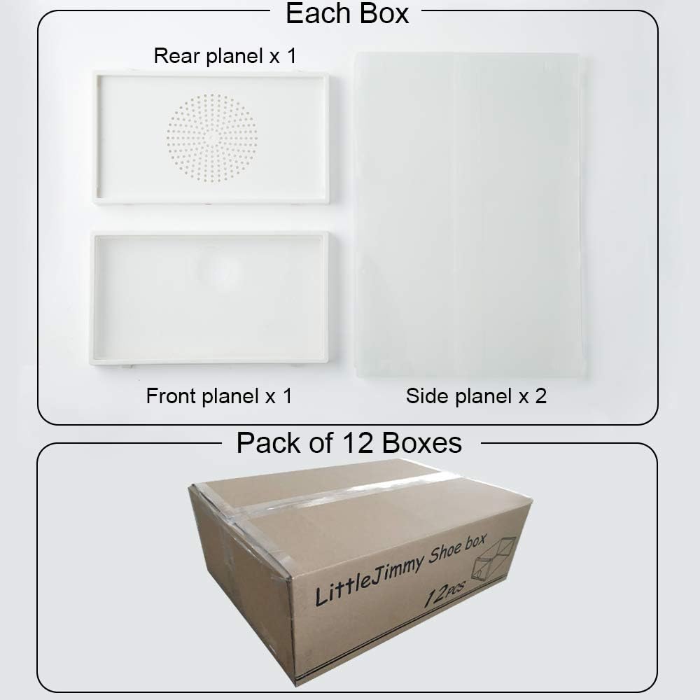 LittleJimmy Shoe Boxes Clear Plastic Stackable - a New Generation of Shoe Storage Box with Reinforced Design , One of the Most Sturdy Shoe Organizer (12): Home Improvement
