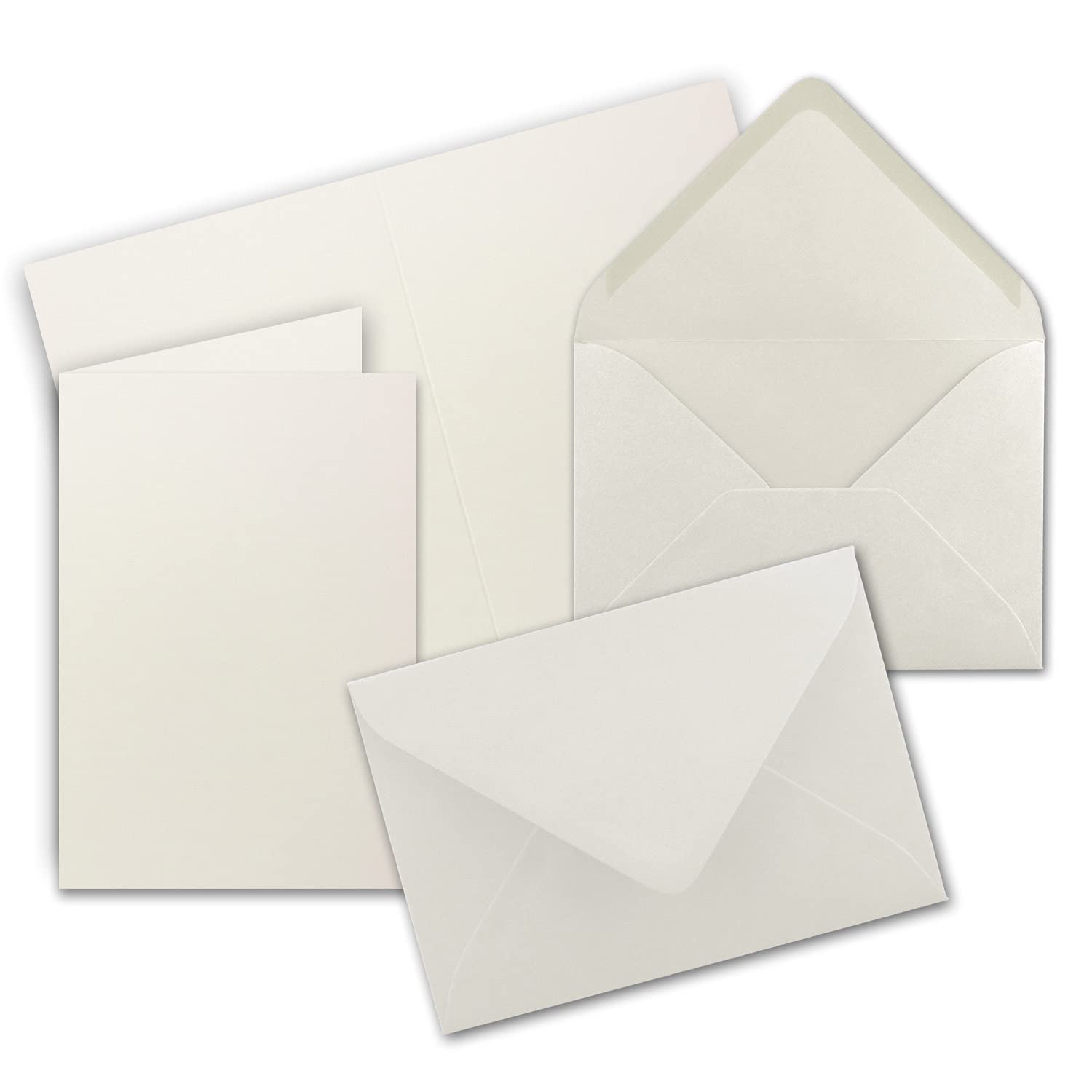 Folding cards A6 - C6 Gummed Edges without Box 10 Karten-Sets natural white