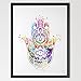 Dignovel Studios 8X10 Hamsa Hand Watercolor Print illustration Art Wall Art Poster Nursery Art kids Decor Print Wall Hanging Kids Art Wedding Birthday Gift N060