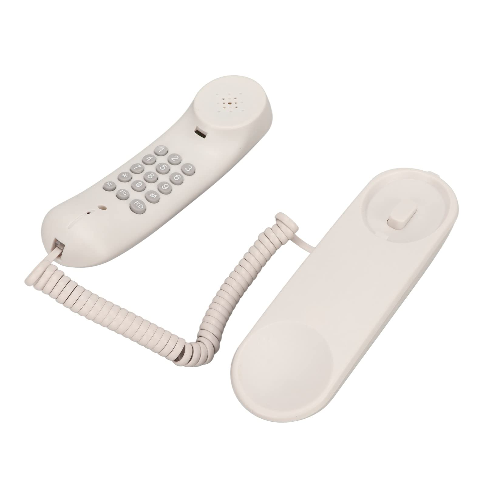 Wall Mounted Telephone, Multifunction Big Buttons Corded Landline Phone with Redial Mute Function for Home Office Hotel (White)