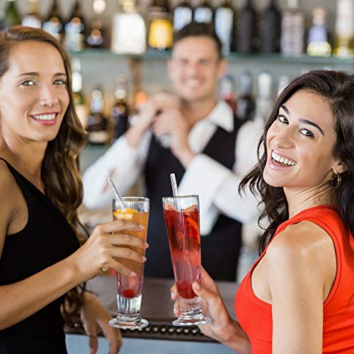 Glasstrohhalme Wiederverwendbar 16 Stück - 6 Gerade Glas Strohhalme und 6 Gebogene Strohhalme Glas 21,5 cm mit 4 Reinigungsbürsten, Geeignet für Bubble Tea, Slush, Cocktail, Säfte – Bild 4