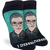 Good Luck Sock Women's Ruth Bader Ginsburg Portrait Ankle Socks, Adult