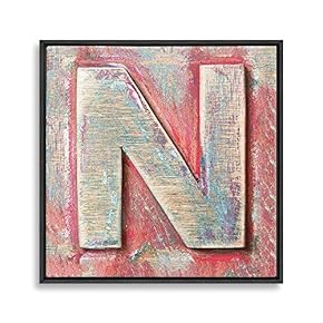 Framed Canvas Wall Art Alphabet Canvas Prints Home Artwork Decoration for Living Room,Bedroom - 16x16 inches