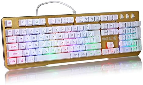 Wired Mechanical Gaming Keyboard，Multi-color LED Illuminated Keyboard for Pc Computer Gold