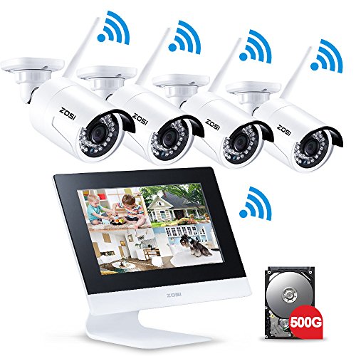 ZOSI 4CH All-in-One 960P WIFI NVR with 10" LCD Monitor