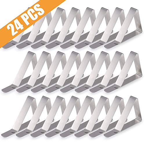 Lucky Goddness Tablecloth Clips, 24 Packs Flexible Stainless Steel Picnic Table Cover Clamps for Home Kitchen Restaurant - Thumbnail 7