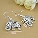 Tibetan Silver Cute Fat Carve Elephant Dangle Earrings