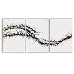 Abstract Ink Painting Artwork for Framed x 3 Panels