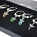 Souarts Mixed 6pcs Glass Charms Marker Tags Set with Gift Box Christmas Angel Pendants