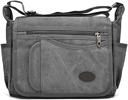 YZSKY Small Canvas Shoulder Bag Messenger Bags Satchel Bag (Gray)