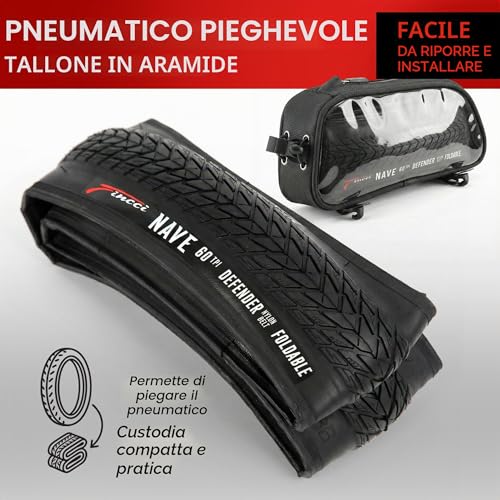 Fincci Gravel Copertoni Bici 700x35c - Set di Pneumatici Pieghevoli 28" con Protezione Antiforatura 1 mm e 2 Camere d'aria 37-622 - Gomme per Montagne & Elettrica Bici, City Bike Uomo & Donna