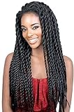 Synthetic Braided Lace Front Wigs African American Twist Braids Wigs for Black Women Natural Color (22 Inch)