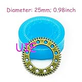 017ST Steampunk Gear Flexible Silicone Push Mold 25mm - Polymer Clay Jewelry Marshmallow Molds, Fimo Mold Charms Mould Food Safe