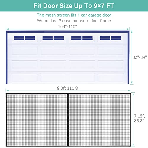 Garage Door Screen for 1 Car 9x7 FT, innhom Garage Screen Doors for 1 Car Garage
