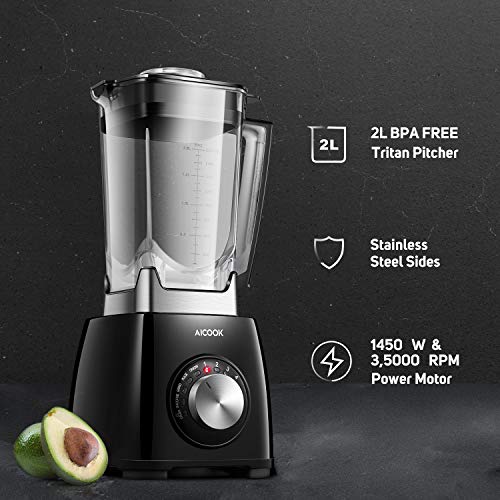 AICOOK Blender, Professional Countertop Blender 72oz Dishwasher Safe