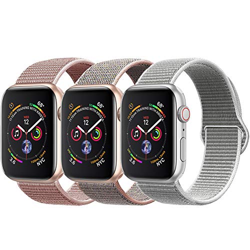 amBand Sport Loop Band Compatible with Apple Watch 42mm 44mm, Lightweight Breathable Nylon Replacement Band Compatible with iWatch Series 1/2/3/4, Sport, Edition-3 Pack E - Thumbnail 5