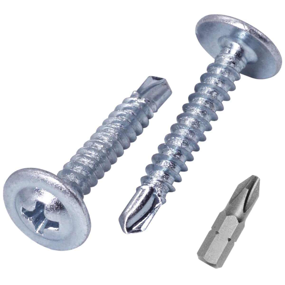 SKIR'CO (300 pcs) Zinc Plated Self-Drilling Screws 4.2 x 25 mm, Sheet Metal Screw, PH Modified Truss Head