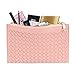 LOKASS Makeup Bag Slim Cosmetic Bag Cute Makeup Bags Hand-held Cosmetic Pouch for Women Cosmetics,Make Up Tools,Travel (Rose Gold)