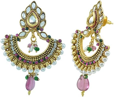 Diovanni Women's Pearl Dangle &amp; Drop Earings Gold