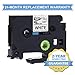Anycolor 6 Pack Compatible with Brother P Touch 12mm 0.47 Inch Laminated TZ Label Maker Tape TZe TZ Label Tape for Brother Ptouch PT-D220 PT-D210 PT-H110 D410 D600, White/Silver/Red/Blue/Yellow/Green