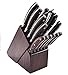 Knife Set, 15-Piece Kitchen Knife Set with Block Wooden, Manual Sharpening for Chef Knife Block Set, German Stainless Steel, ESMK (15 PCs Knife Block Set)
