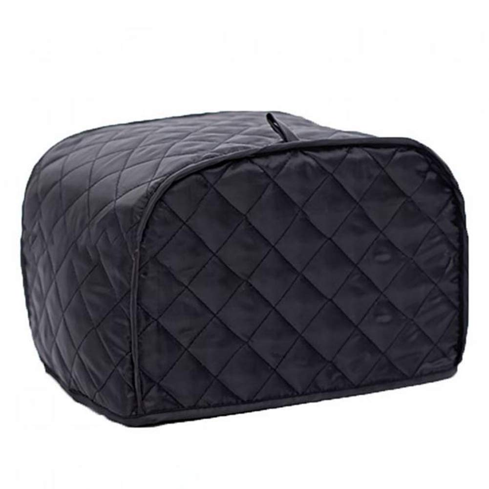 Toaster Cover Polyester Toaster Appliance Cover for Slice Toaster and Dust & Fingerprint Protection (2 Slice, Black)