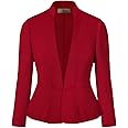 Hybrid & Company Women's Casual Work Office Elegant Open Front Premium Nylon Blazer Jacket