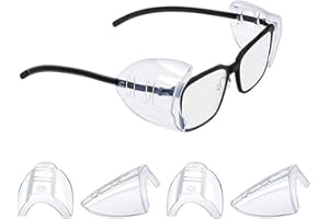 Side Shields for Prescription Glasses Side Shields for Eye Protection Easily Slip On Side Shields Eyeglasses(2 Pairs)