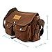 GEARONIC TM Men's Vintage Canvas Leather Tote Satchel College Military Shoulder Messenger Sling Crossbody Hiking Bag Backpack For Toiletry Gym Travel Work Laptop Coffee