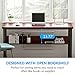Tribesigns 55 Inches Computer Desk with Bookshelf Works as Office Desk Study Table Workstation for Home Office (55‘’, Cherry)