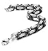 Jstyle 8mm Stainless Steel Mens Necklace Bracelet Set Byzantine Chain Black 22-30 inch