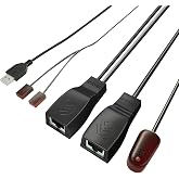 SZBJ IR Repeater,IR Remote Control Extender,Infrared Repeater System,Apply to Cat6/Cat5e/Cat7 Ethernet Cable Connection(Dual Head ir emitter)