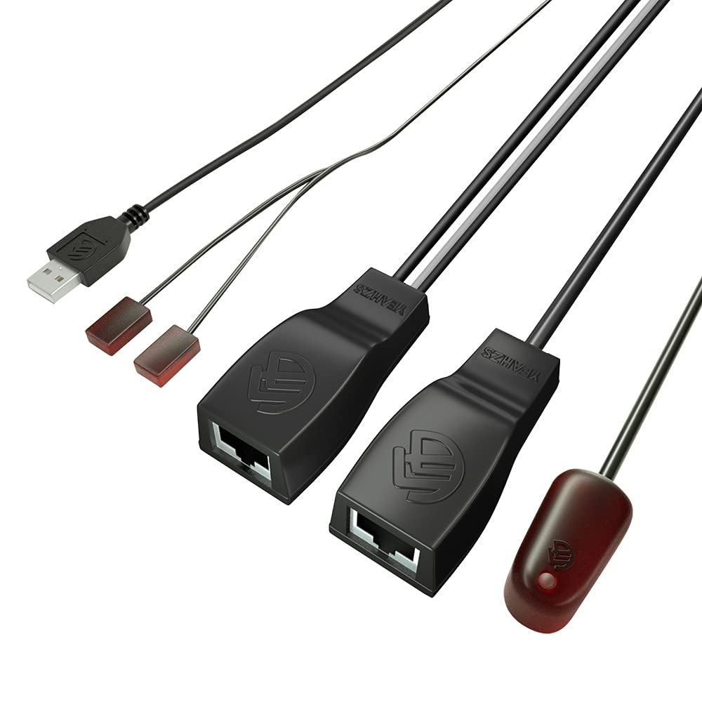 SZBJ IR Repeater, Infrared Remote Control Extender, Dual Head IR Emitter for Cat6/Cat5e/Cat7 Ethernet Cable Connection — image 1