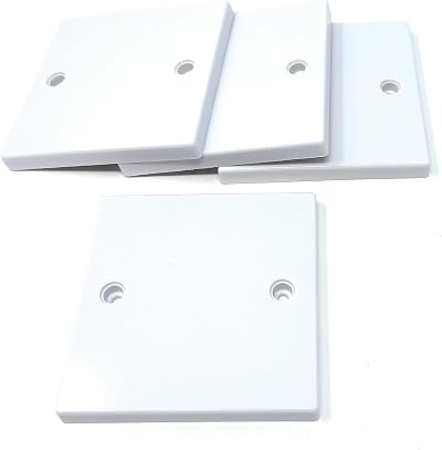 DRUT 4Pcs Single Blanking Plate Cover 86x86mm White with Screws Back Box