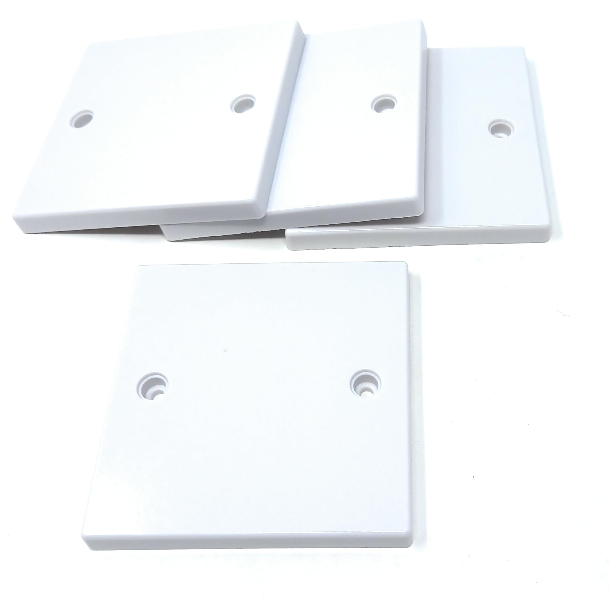 4Pcs Single Blanking Plate Cover for Electrical Sockets Back Box White Finish, With Screws (86mm x 86mm)