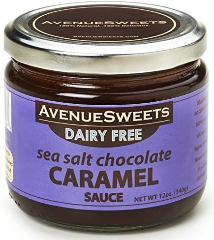 AvenueSweets - Handcrafted Dairy Free Vegan Caramel Sauce - 1 x 12 oz Jar - Sea Salt Chocolate