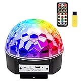 ihoven Disco Ball Lights, 9 Colors Rotating LED DJ Light Crystal Magic Party Stage Lights Sound Activated Strobe Disco Lamps for KTV Xmas Wedding Show Club Pub Karaoke Nightclub with Remote Control
