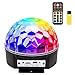 ihoven Disco Ball Party Lights, 9 Colors Rotating LED Disco Stage DJ Lights Crystal Magic Light Projector Sound Activated for KTV Xmas Wedding Club Karaoke Lighting Show with Remote Control (Black)