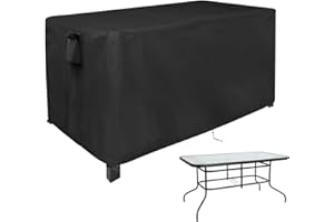 Iptienda Outdoor Dining Table Cover, 56 Inch Patio Dining Table Cover Waterproof for 6 Person Dining Table,Outdoor Furniture,Stainless Steel/Metal Table-56"L x 32"W x 28"H