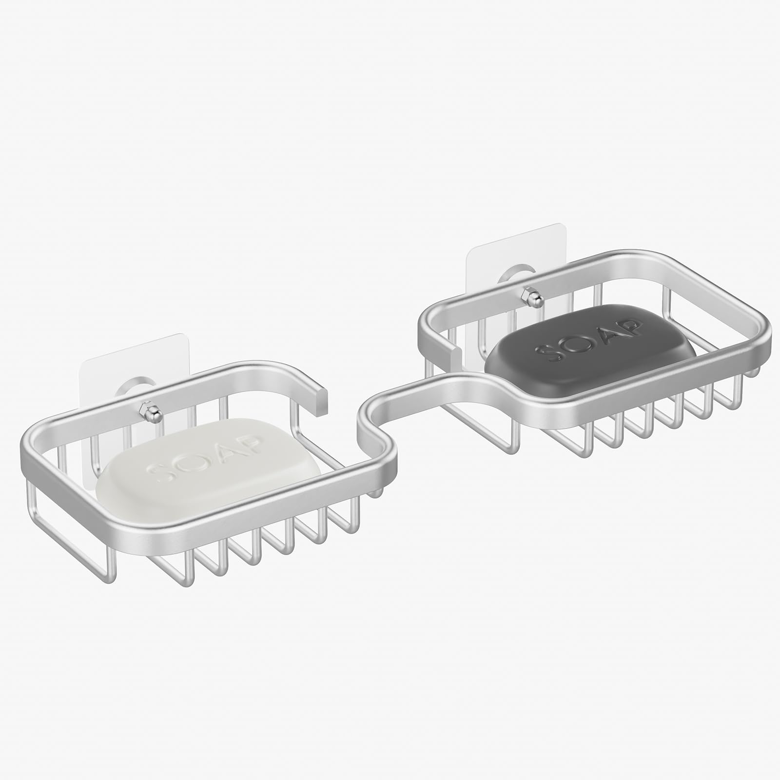 Dancrul Bathroom Soap Dishes, Bar Soap Holder for Shower Wall, Rust Proof Metal Self Draining Soap Tray, Wall Mounted Soap Dish for Shower, Shower Soap Bar Holder, Matter Silver