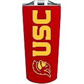 Campus Colors NCAA Stainless Steel Tumbler perfect for Gameday - 18 oz - Double Walled - Keeps Drinks Perfectly Insulated (USC Trojans - Cardinal)