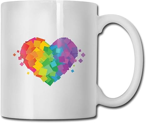 Amazon Co Jp 多彩なハート形マグカップ おしゃれ コップ コーヒーカップ ロゴ入り 食器 洋風 カフェ オフィス用品 カップ 耐熱 デザイン雑貨ラッピング 白 330ml ホーム キッチン