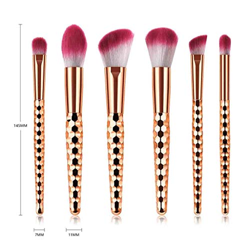 image for Seaintheson Makeup Brushes Set, 6 Pcs Makeup Brushes With Honeycomb Ro