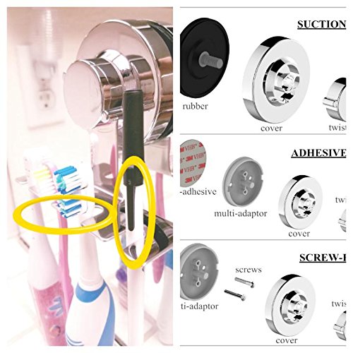 SIMPLELIFE Toothbrush Holder Suction Cup, Mirror, Tile, Wall Toothbrush