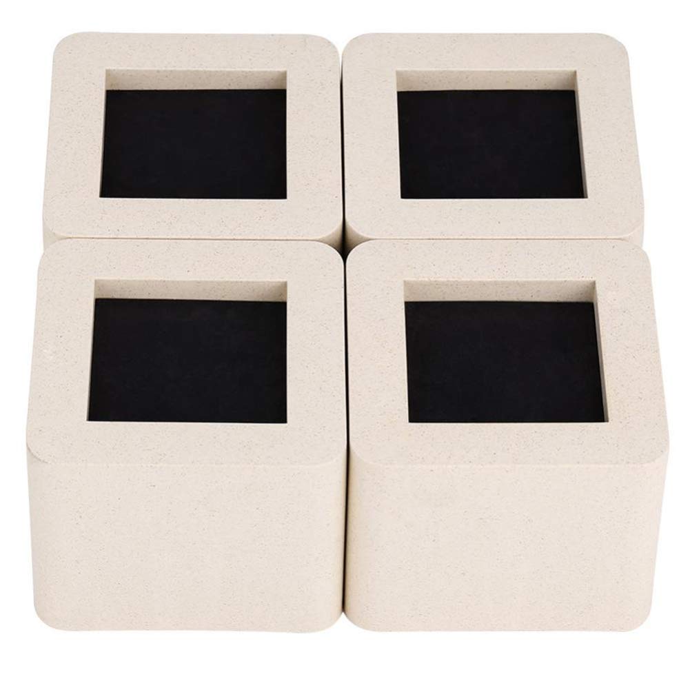Ejoyous Furniture Risers, 4Pcs 4 Inch Bed Riser Duty Sofa Chair Risers with Guard Lifts Ceramic Simulated Furniture Leg Risers Elephant Feet Table Leg Risers for elderly