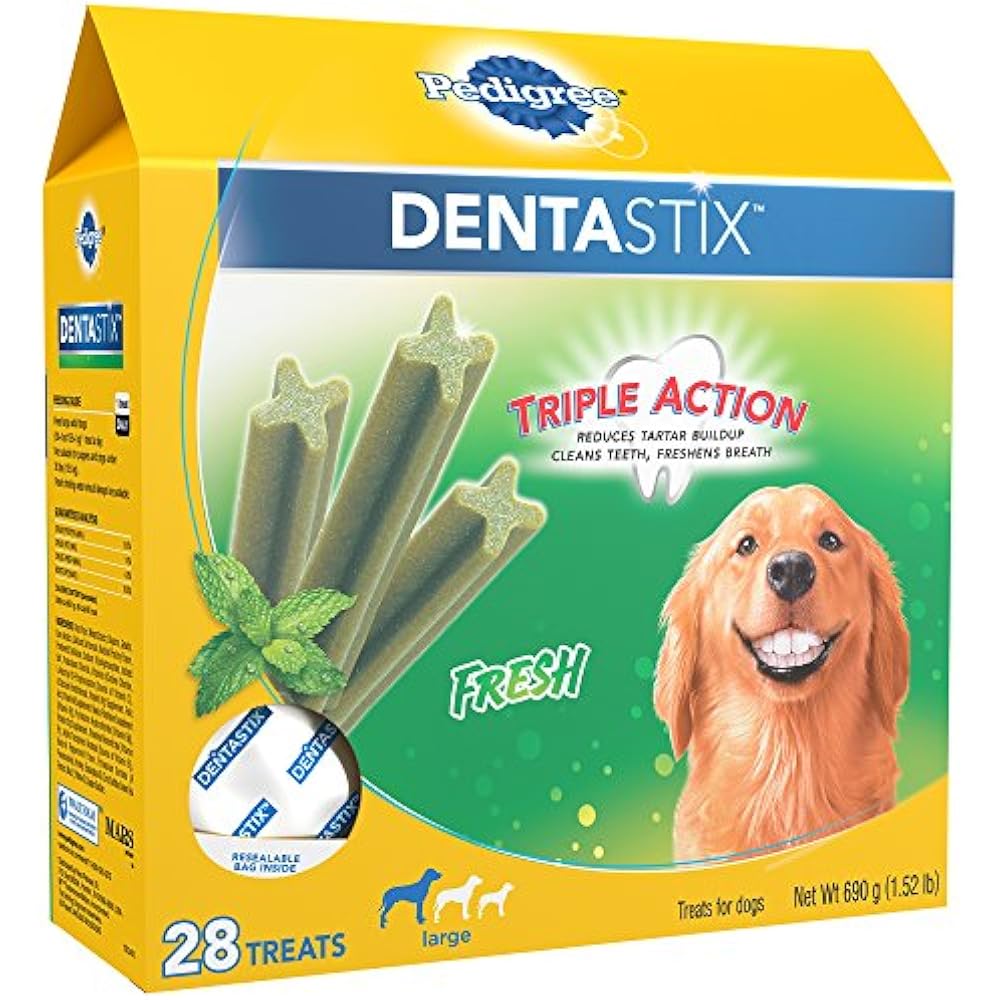 DENTASTIX Large Dental Dog Treats Fresh, 1.52 Lb. Pack (28 Treats) Pet Snack eBay