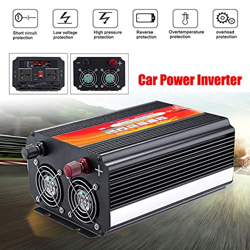 8000W Dual Intelligent Car Power Inverter 12V to 110V Sine Wave Converter with Blade Fuses (12V to 110V)