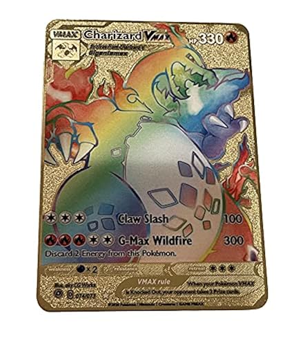 champions path rainbow charizard vmax custom gold metal pokemon card in Pakistan [Colorless][Colorless][Colorless] LIUHYLG Charizard VMAX Metal Card